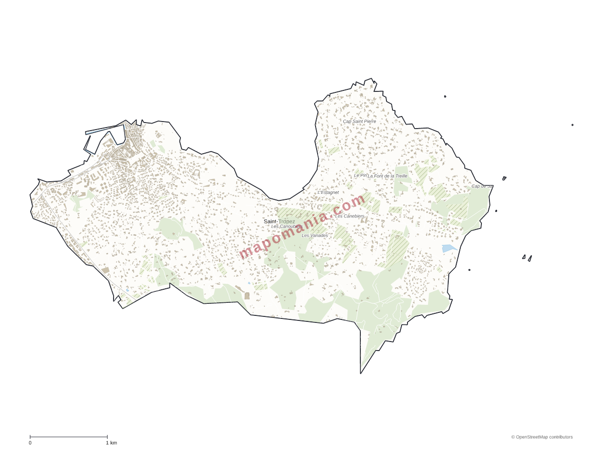 Carte de Saint-Tropez à personnaliser