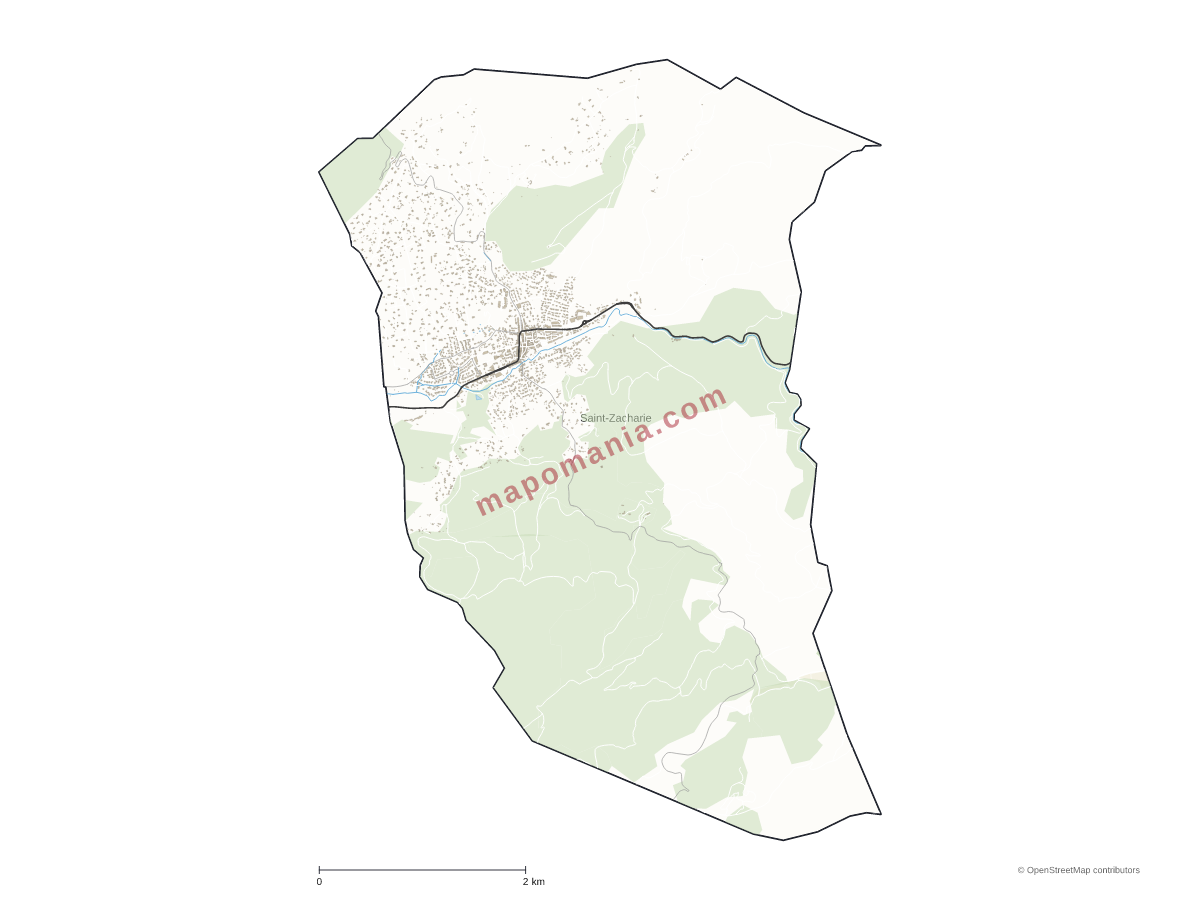 Carte de Saint-Zacharie à personnaliser