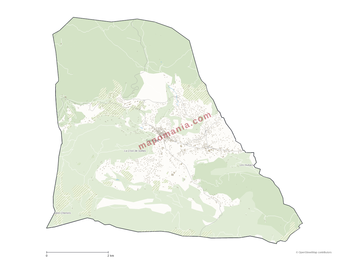 Carte de Salernes à personnaliser