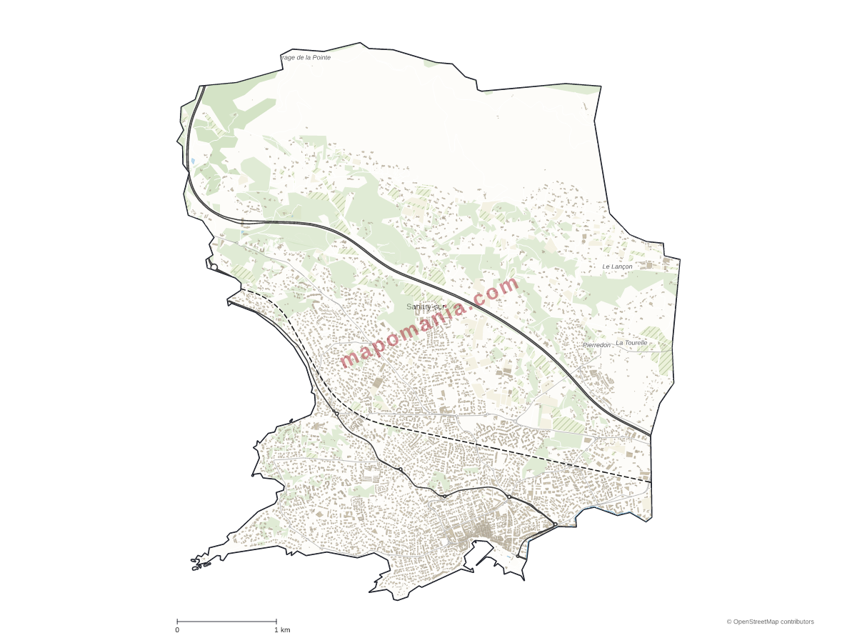 Carte de Sanary-sur-Mer à personnaliser