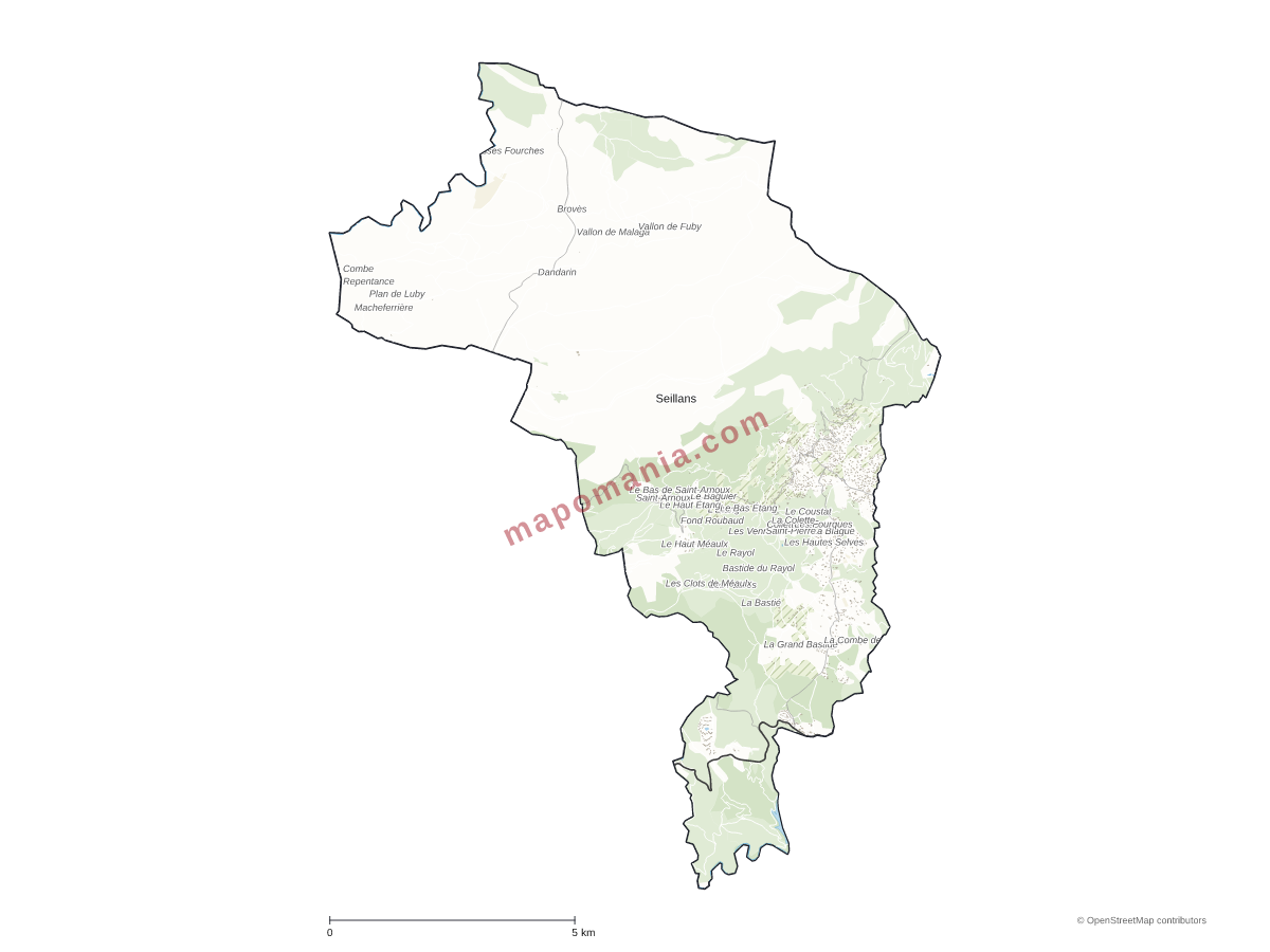 Carte de Seillans à personnaliser