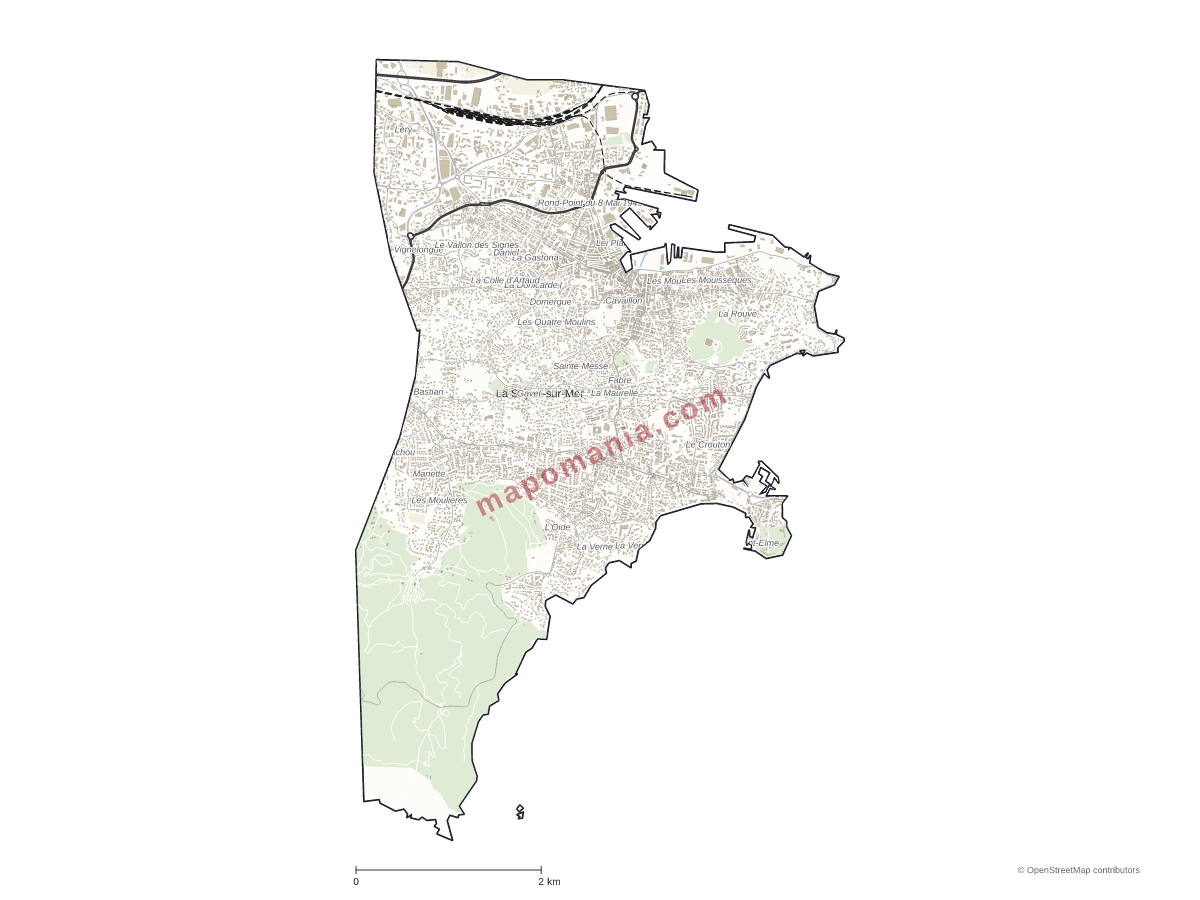 Carte de La Seyne-sur-Mer à personnaliser
