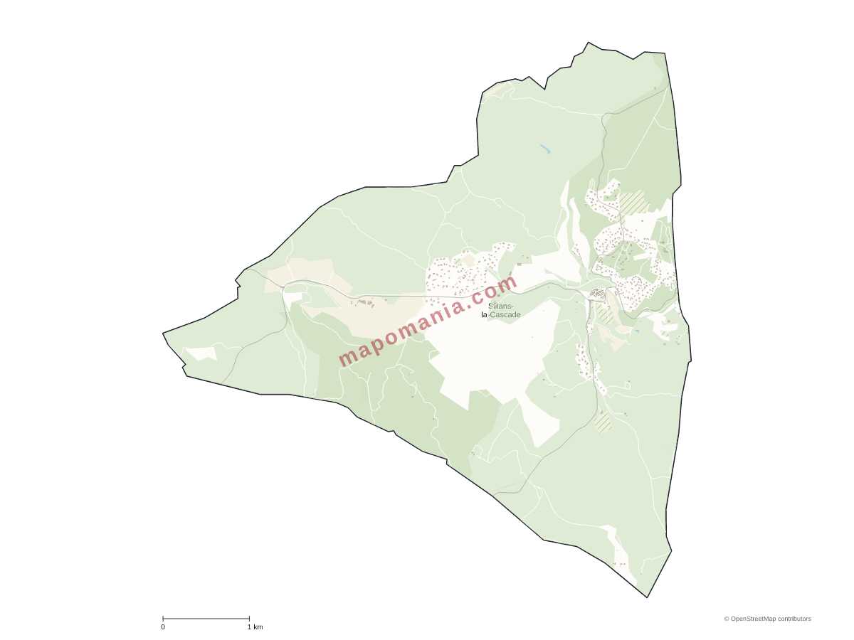 Carte de Sillans-la-Cascade à personnaliser