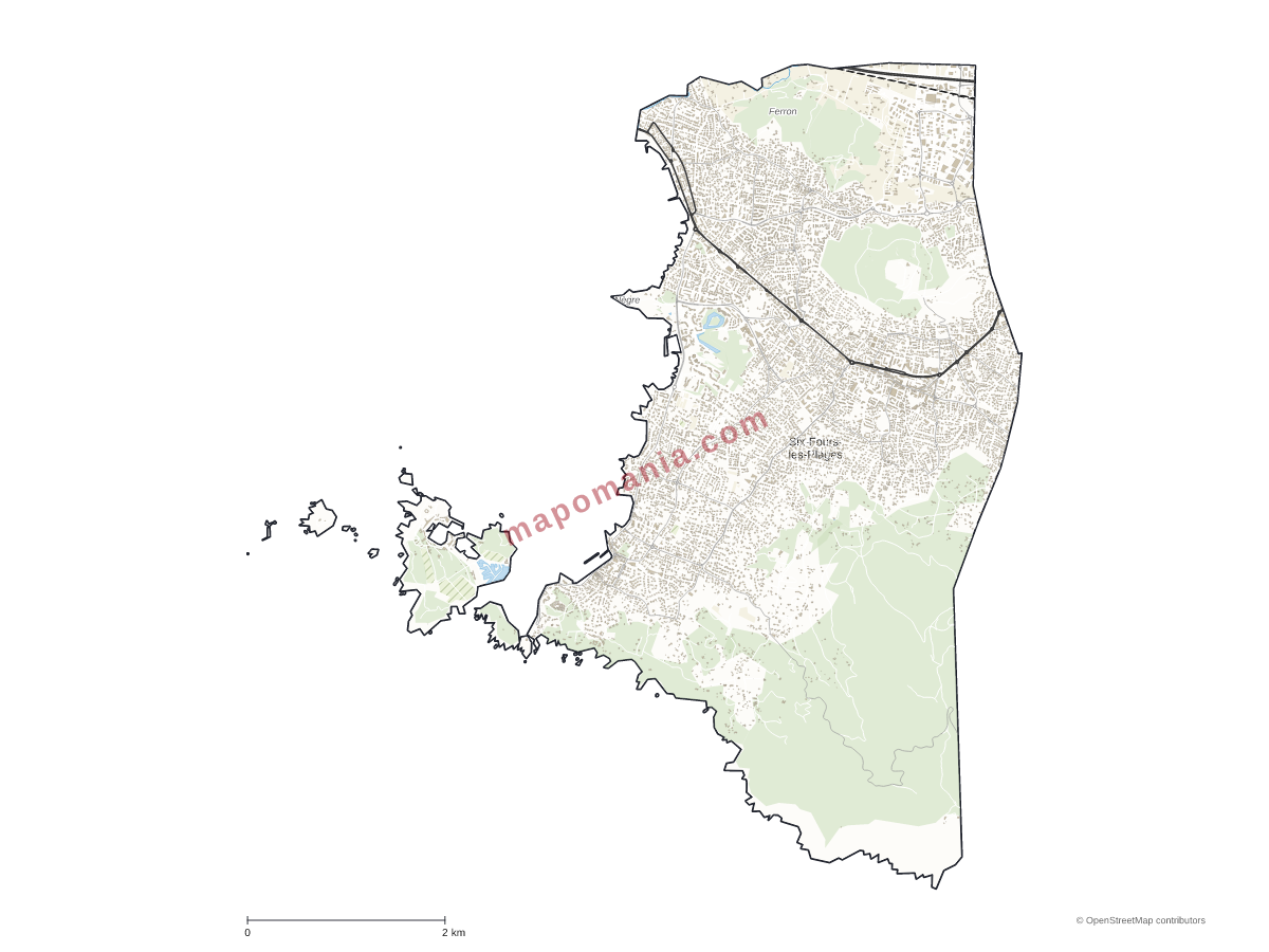 Carte de Six-Fours-les-Plages à personnaliser