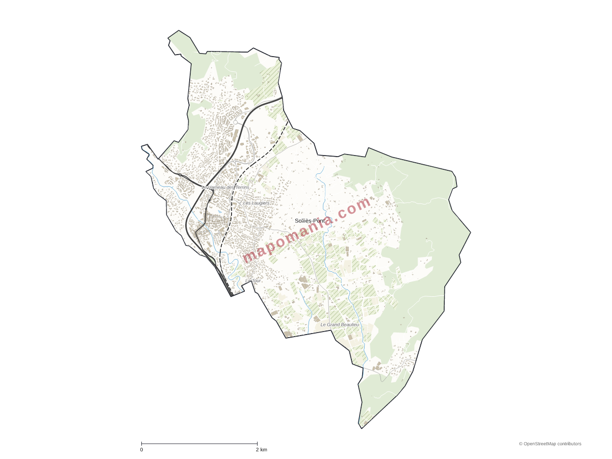 Carte de Solliès-Pont à personnaliser
