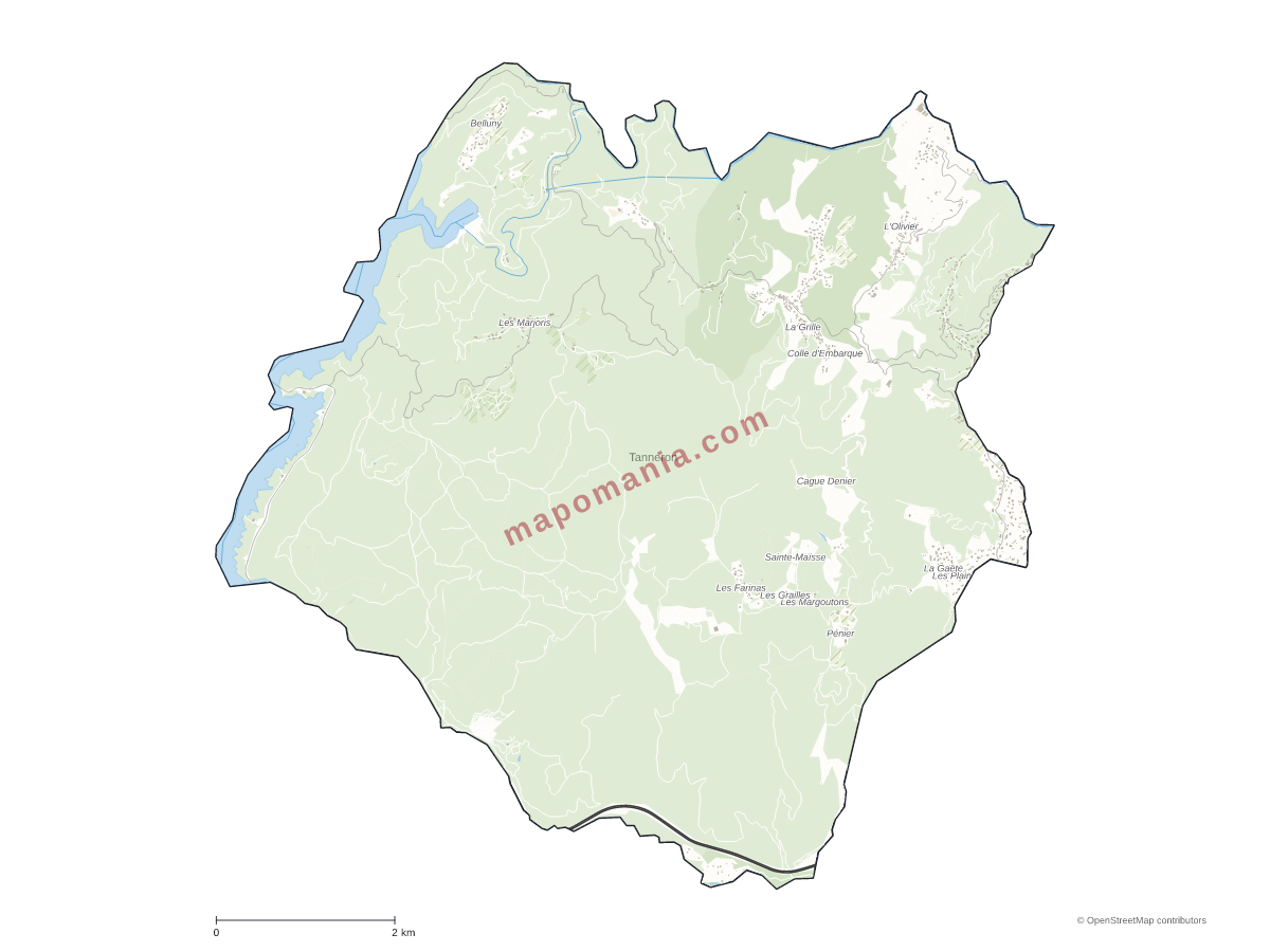 Carte de Tanneron à personnaliser