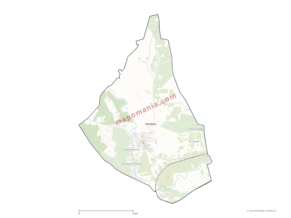 Carte de Taradeau à personnaliser
