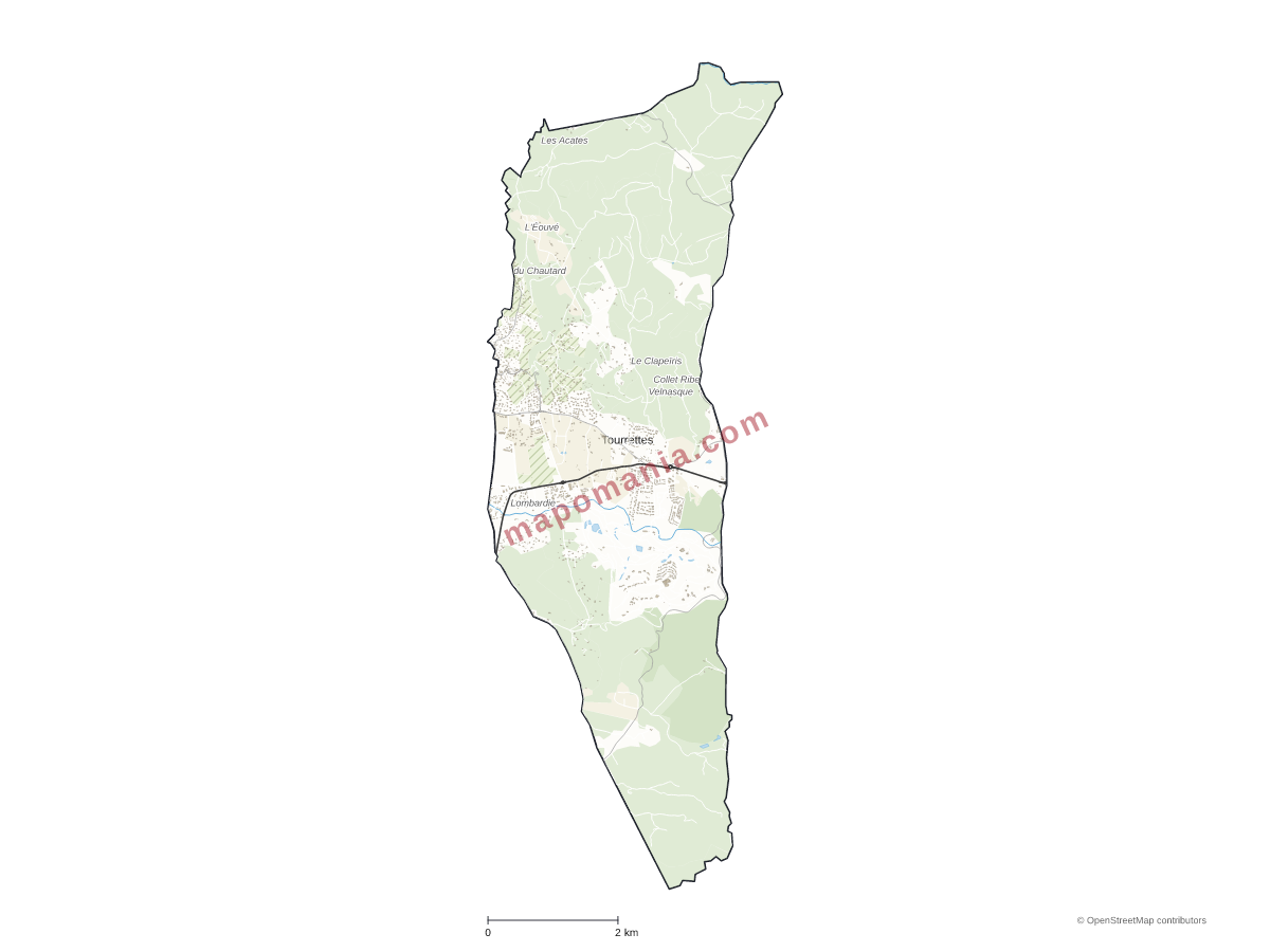 Carte de Tourrettes à personnaliser