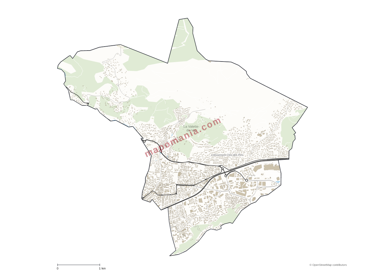 Carte de La Valette-du-Var à personnaliser