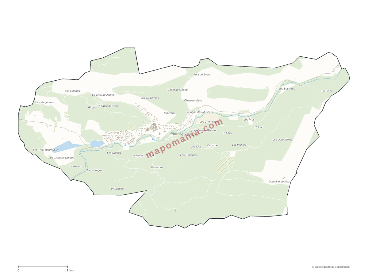 Carte de Vins-sur-Caramy à personnaliser