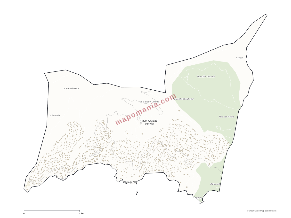 Carte de Rayol-Canadel-sur-Mer à personnaliser