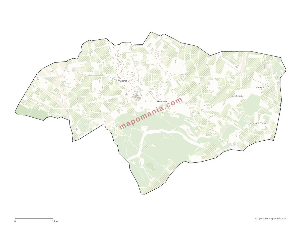 Carte de Ansouis à personnaliser