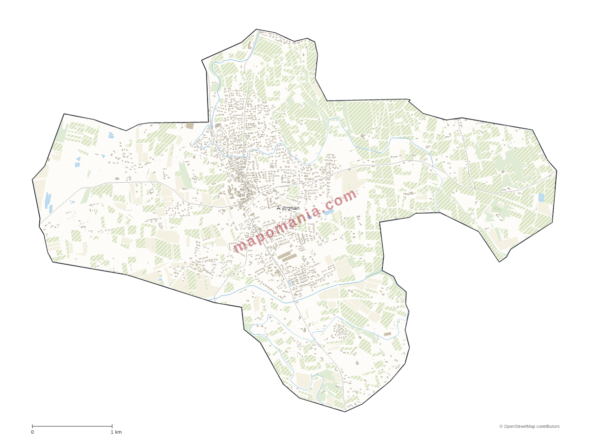 Carte de Aubignan à personnaliser