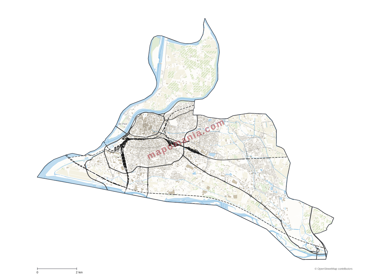 Carte de Avignon à personnaliser