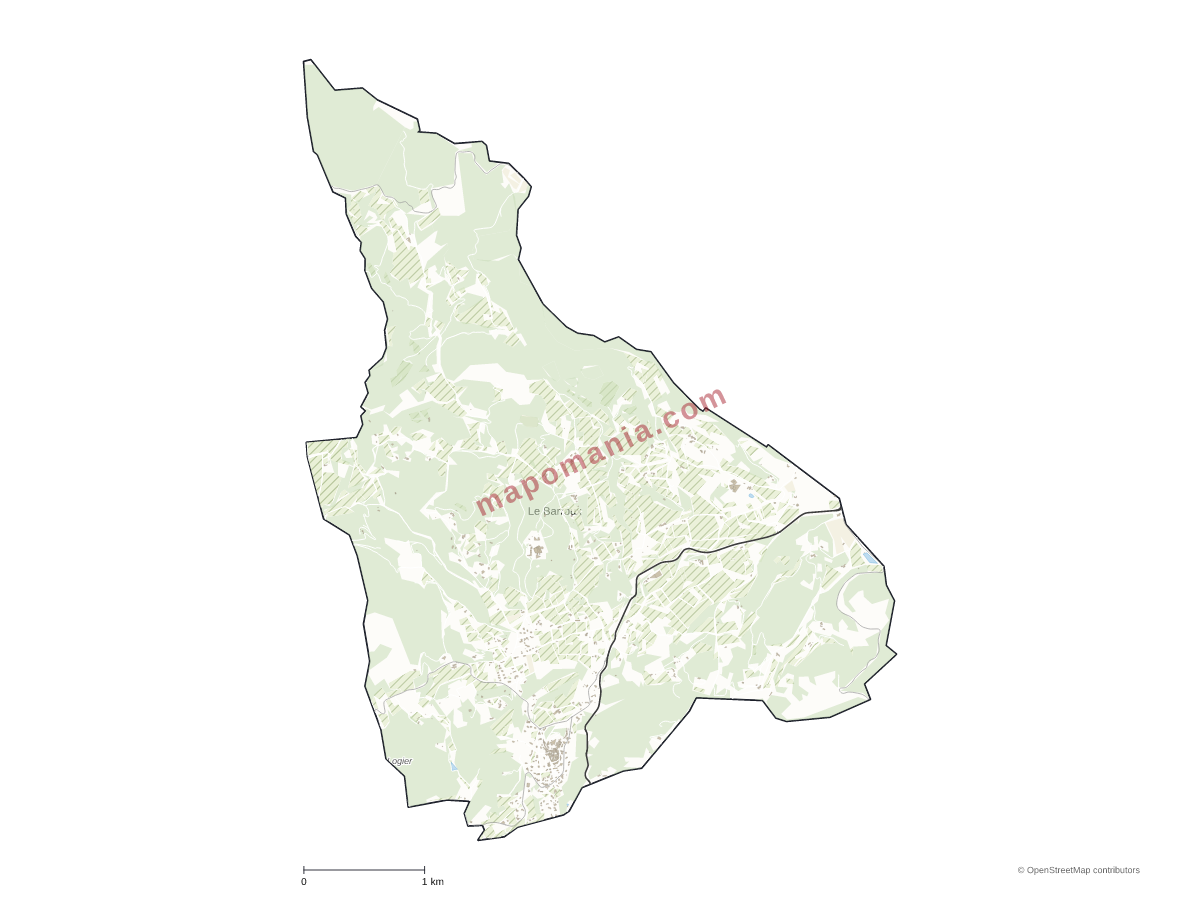 Carte de Le Barroux à personnaliser