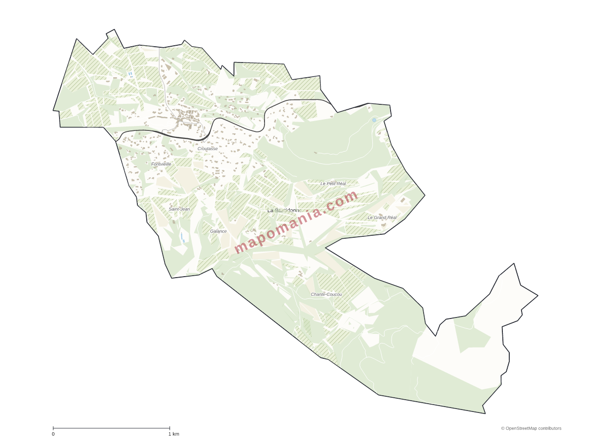 Carte de La Bastidonne à personnaliser