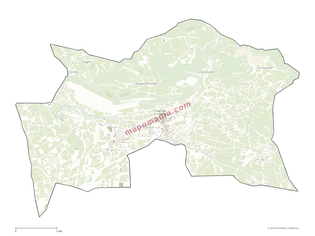 Carte de Beaumes-de-Venise à personnaliser