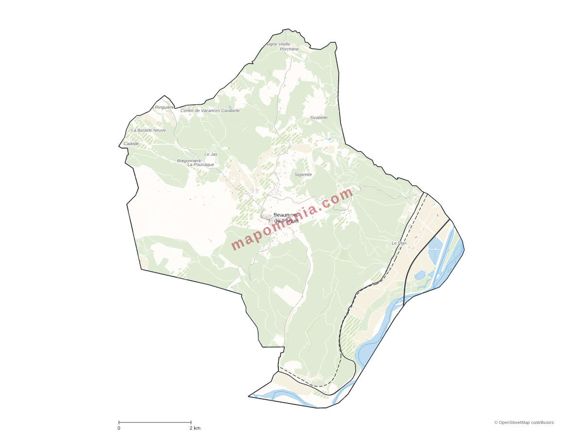 Carte de Beaumont-de-Pertuis à personnaliser