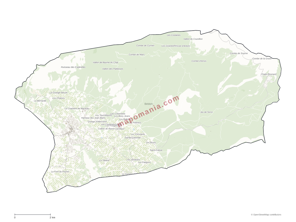 Carte de Bédoin à personnaliser