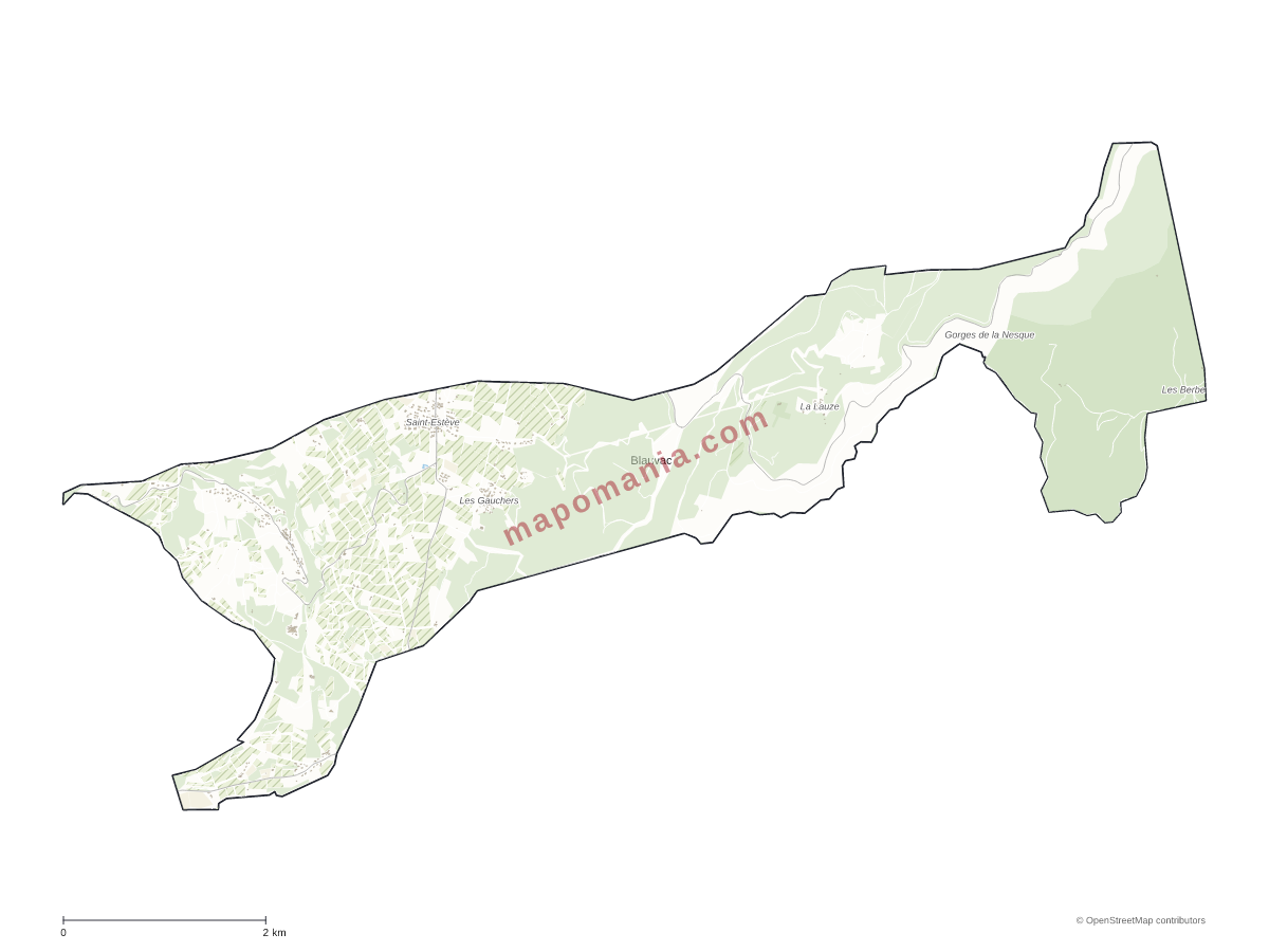 Carte de Blauvac à personnaliser