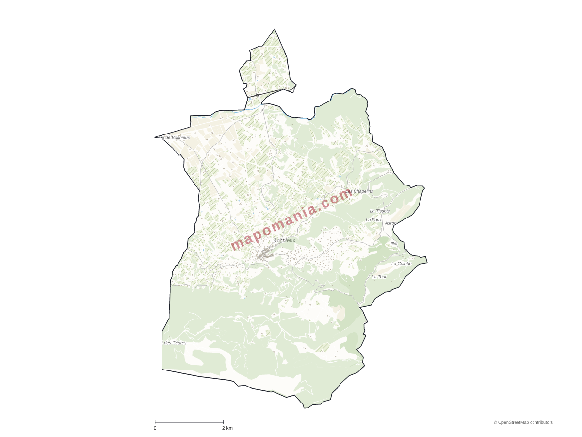Carte de Bonnieux à personnaliser