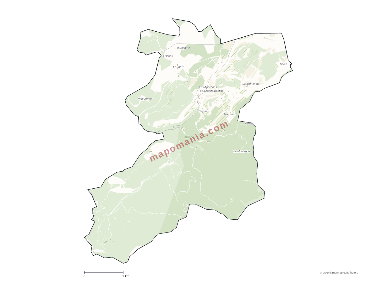 Carte de Buoux à personnaliser