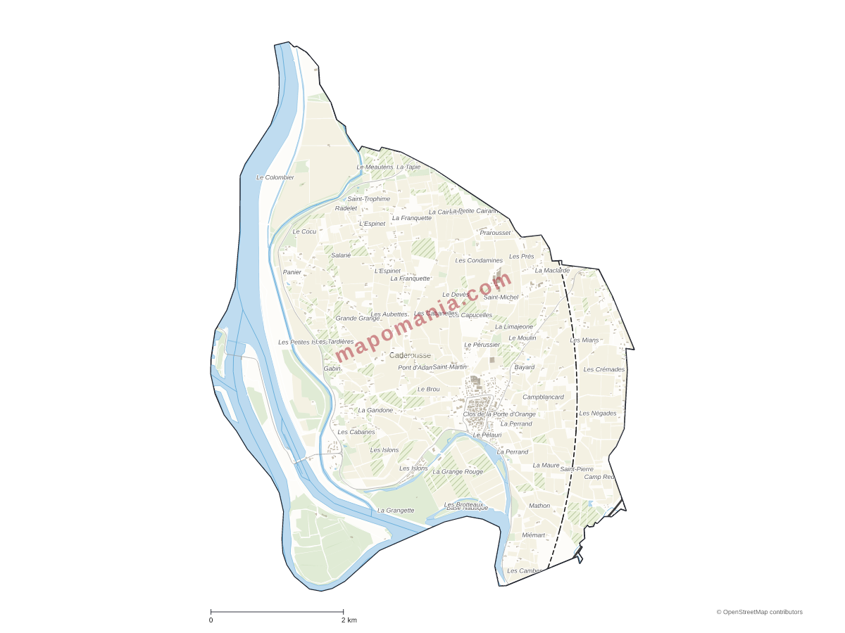 Carte de Caderousse à personnaliser