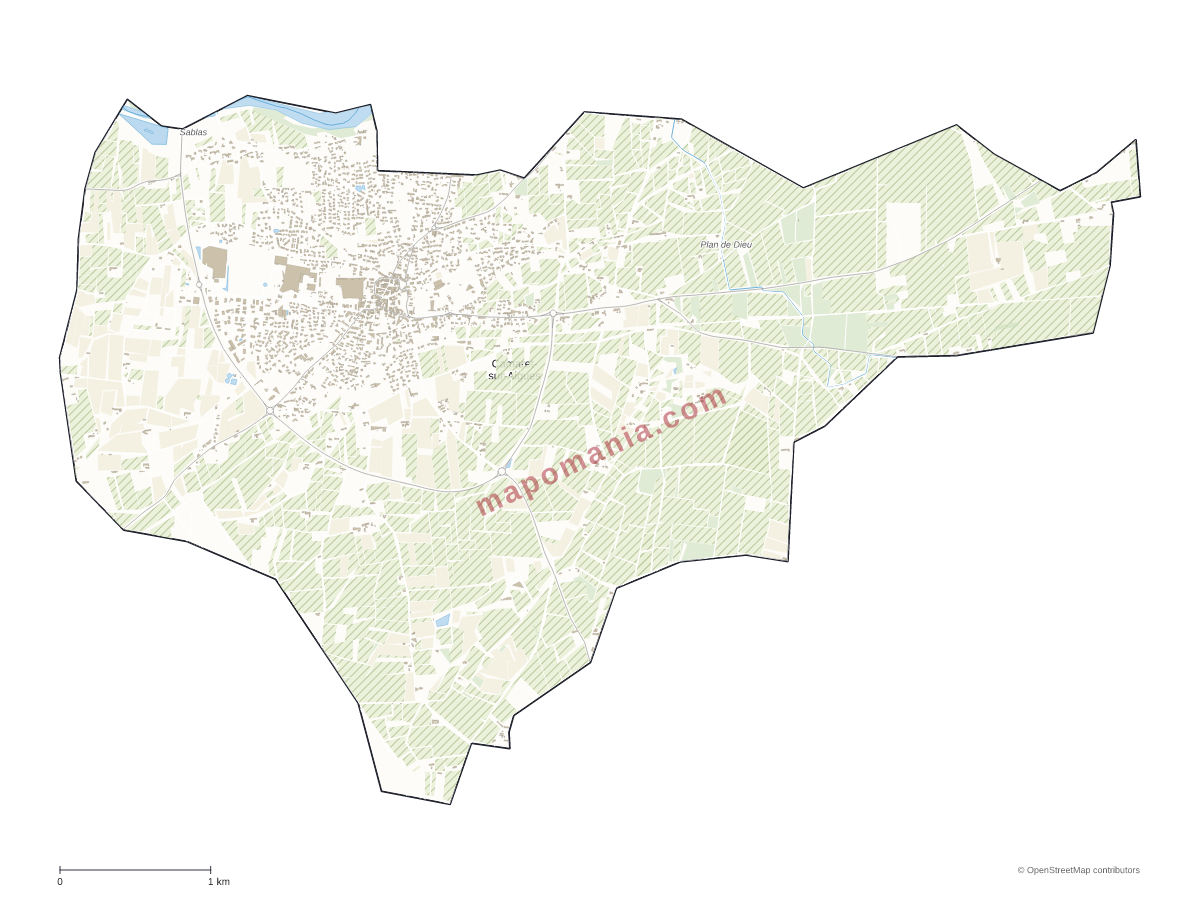Carte de Camaret-sur-Aigues à personnaliser