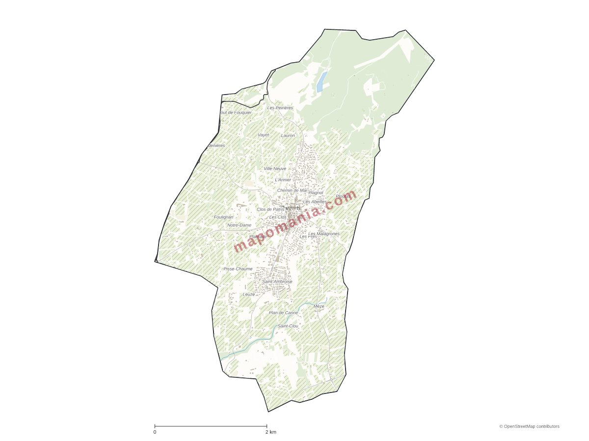 Carte de Caromb à personnaliser