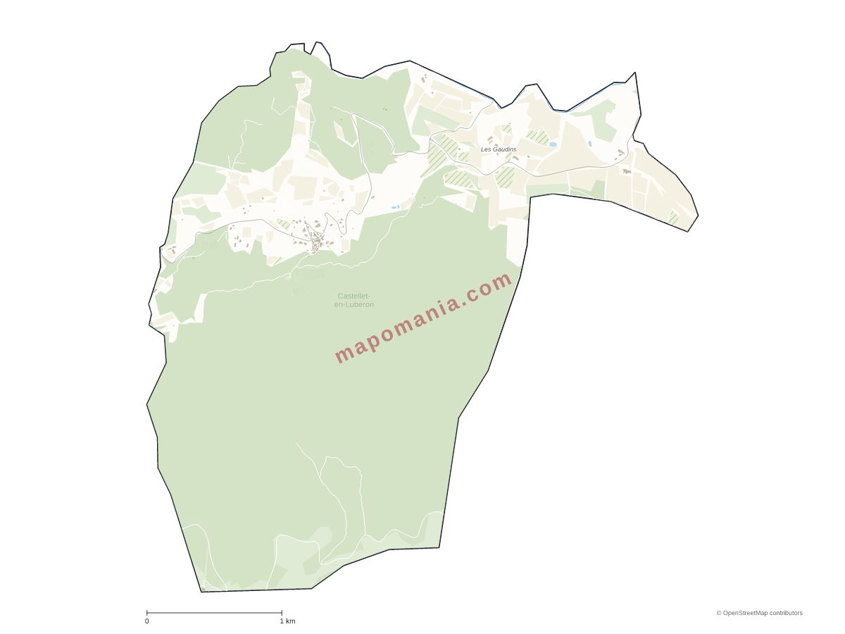 Carte de Castellet-en-Luberon à personnaliser