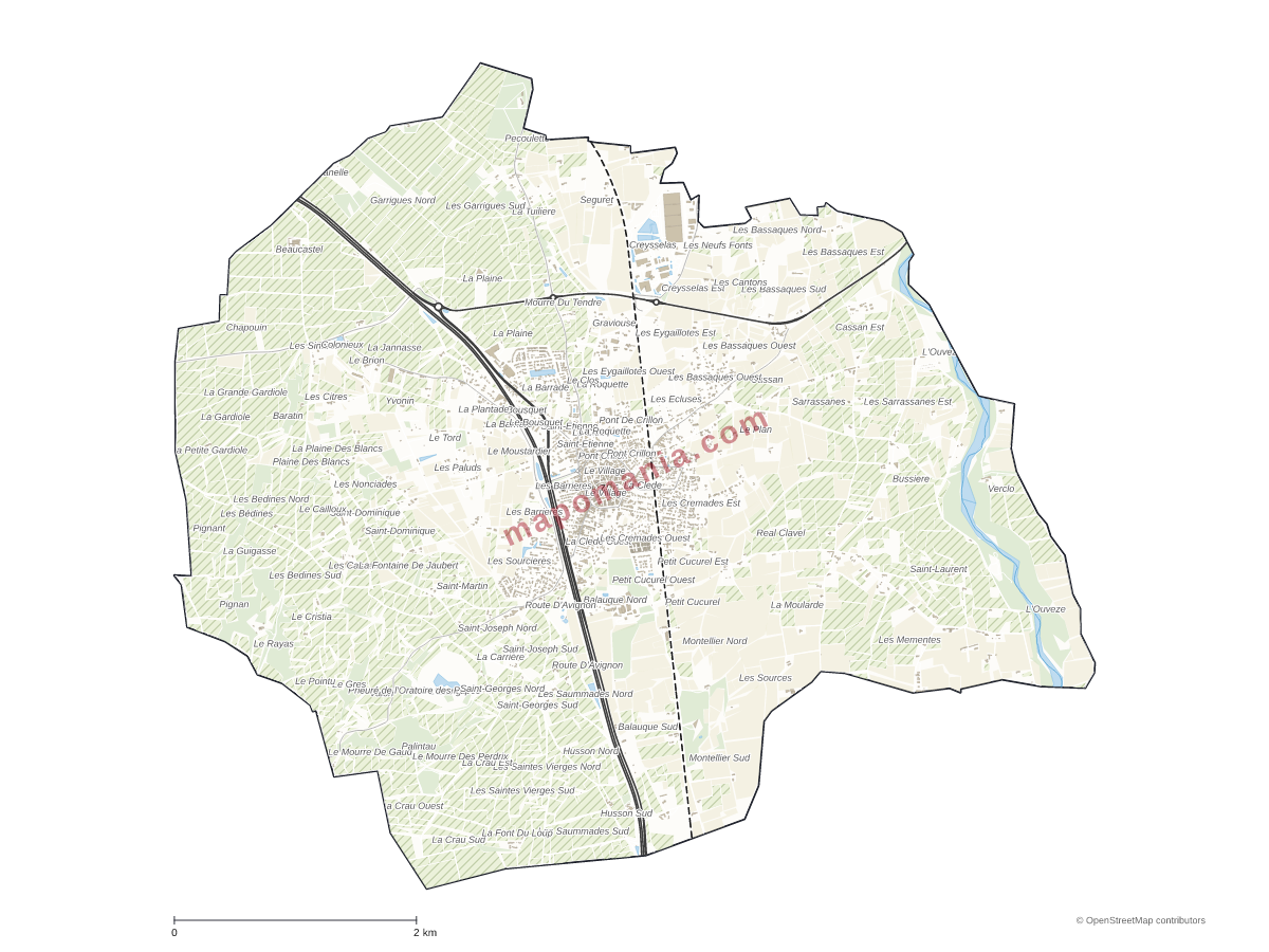 Carte de Courthézon à personnaliser