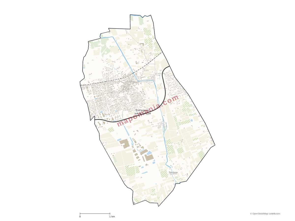 Carte de Entraigues-sur-la-Sorgue à personnaliser