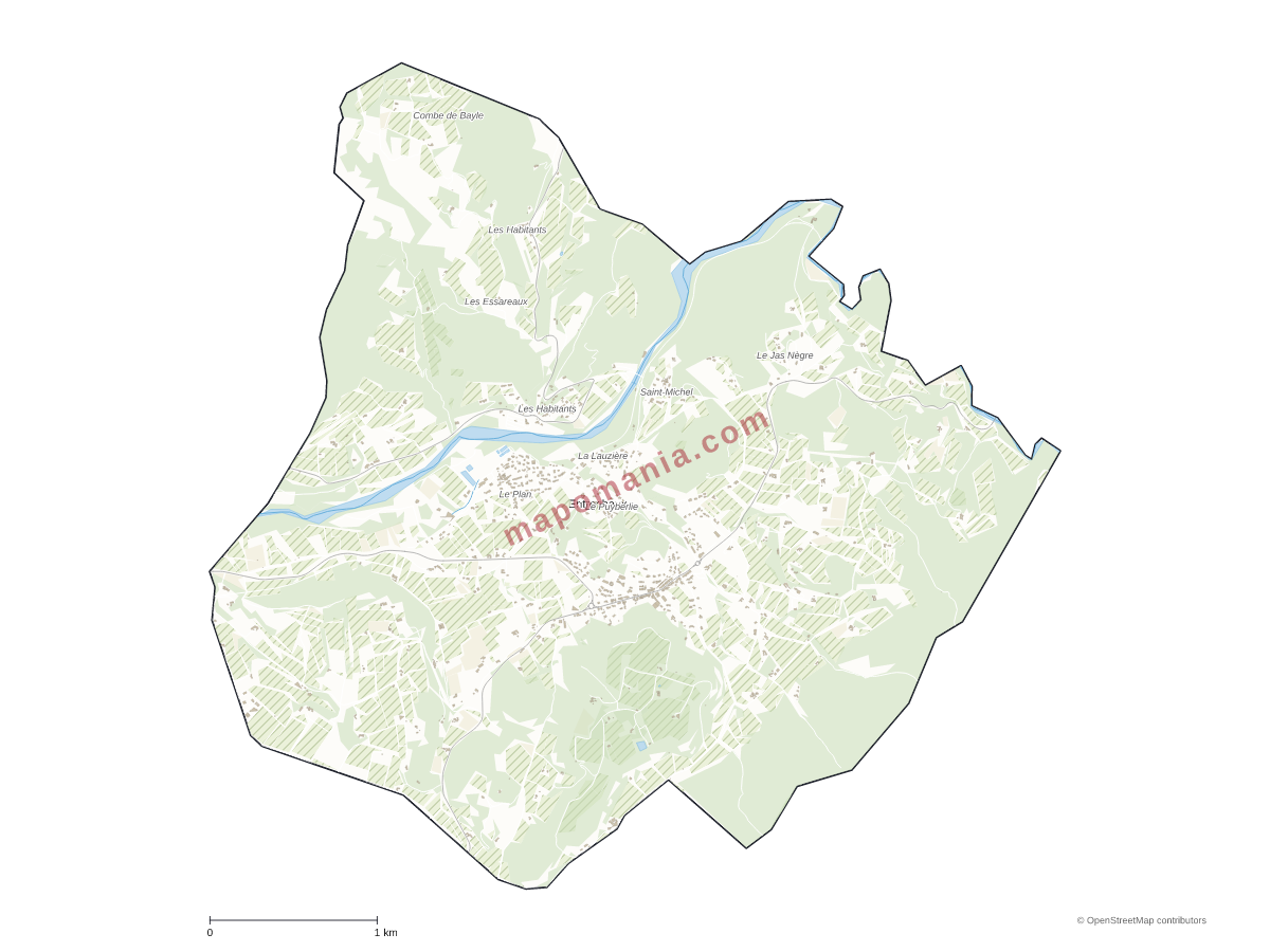 Carte de Entrechaux à personnaliser