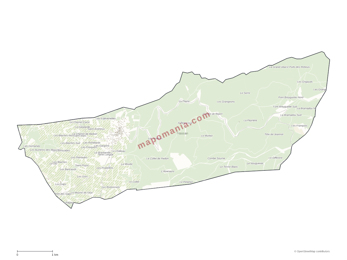 Carte de Flassan à personnaliser