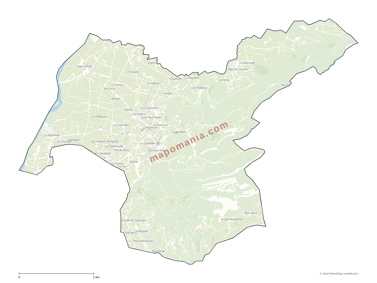 Carte de Gigondas à personnaliser