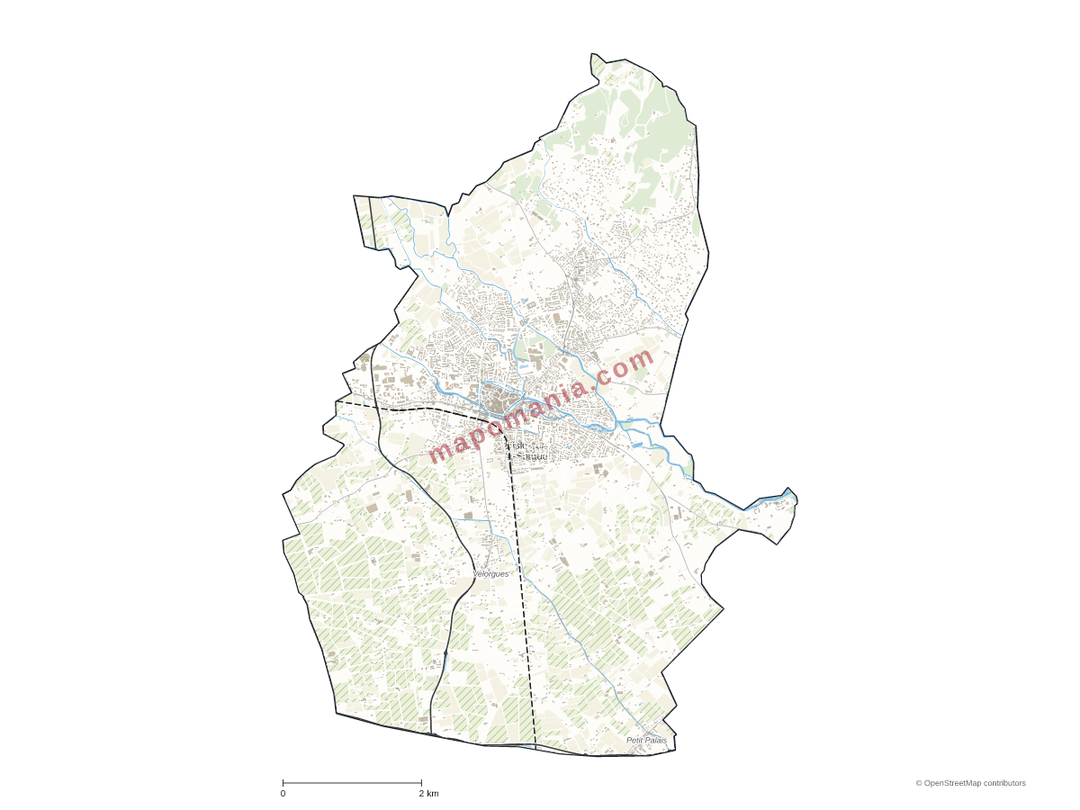 Carte de L'Isle-sur-la-Sorgue à personnaliser