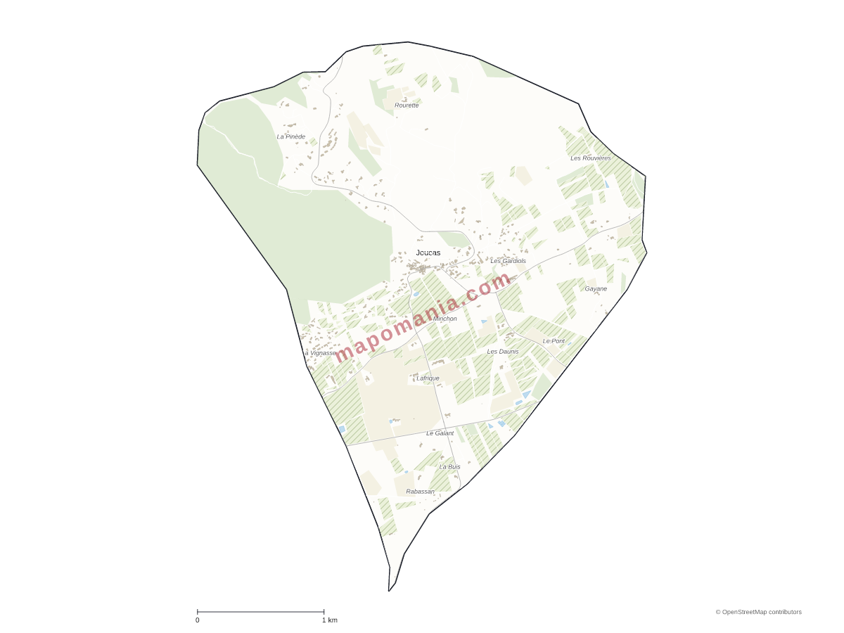 Carte de Joucas à personnaliser