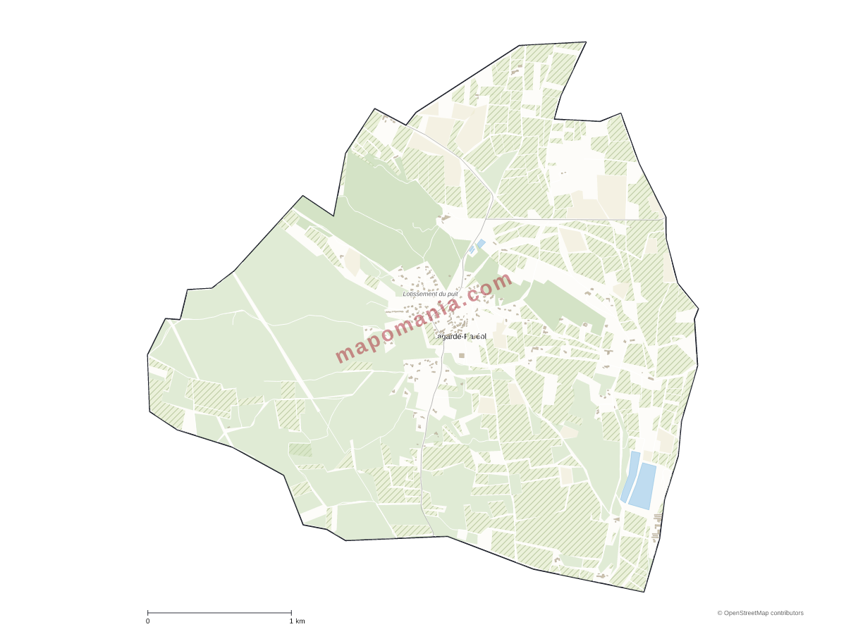 Carte de Lagarde-Paréol à personnaliser