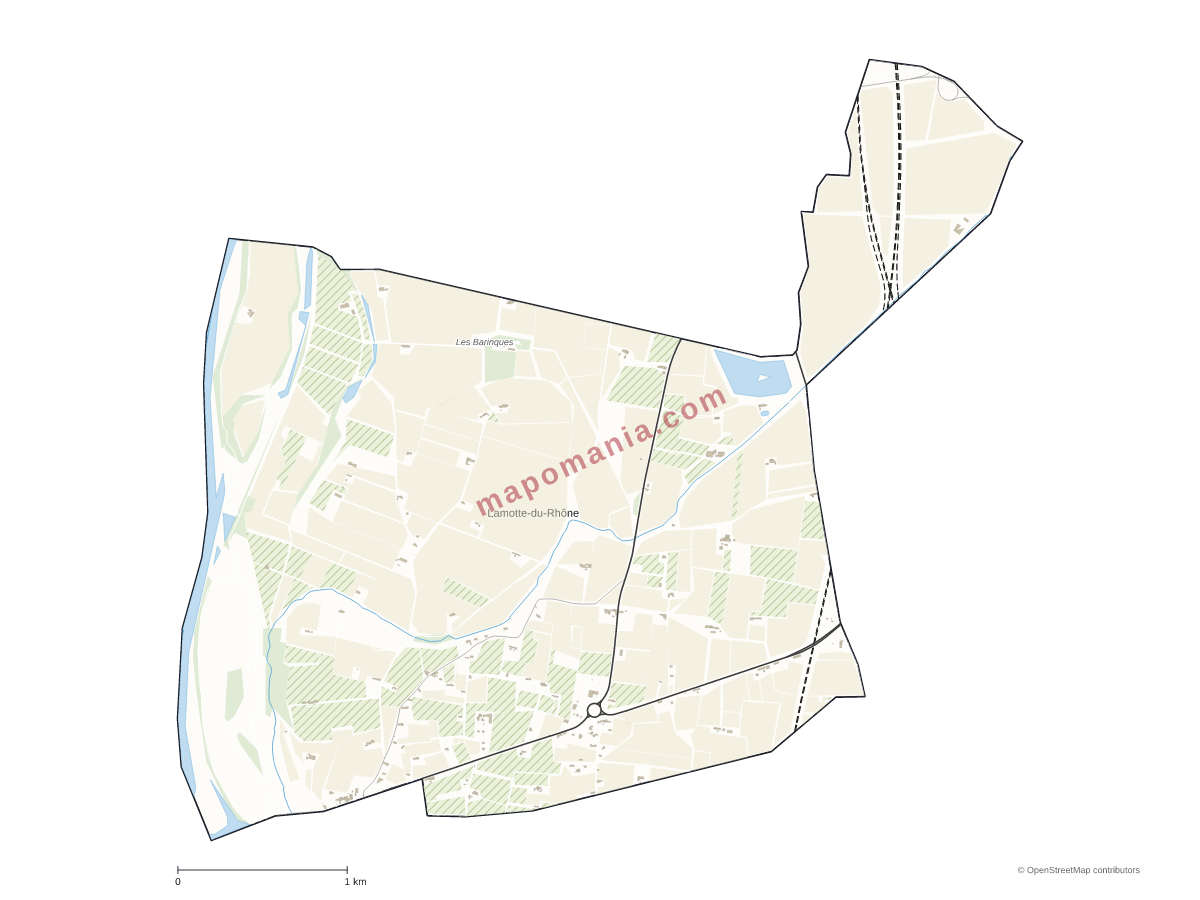 Carte de Lamotte-du-Rhône à personnaliser