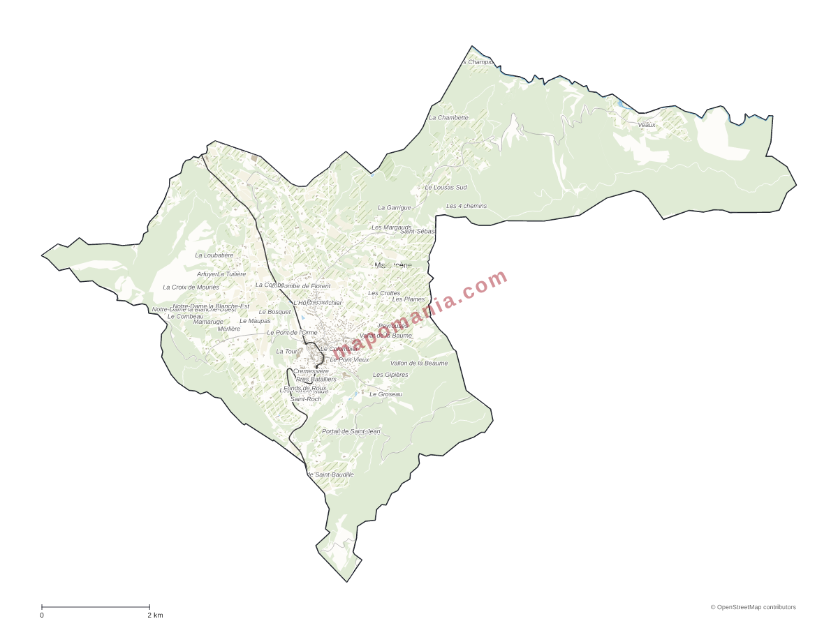 Carte de Malaucène à personnaliser