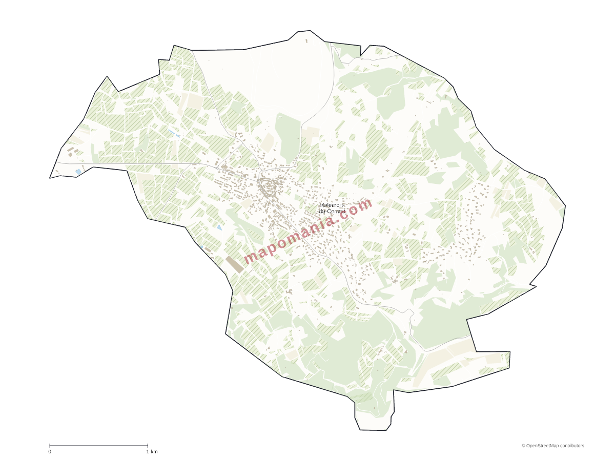 Carte de Malemort-du-Comtat à personnaliser