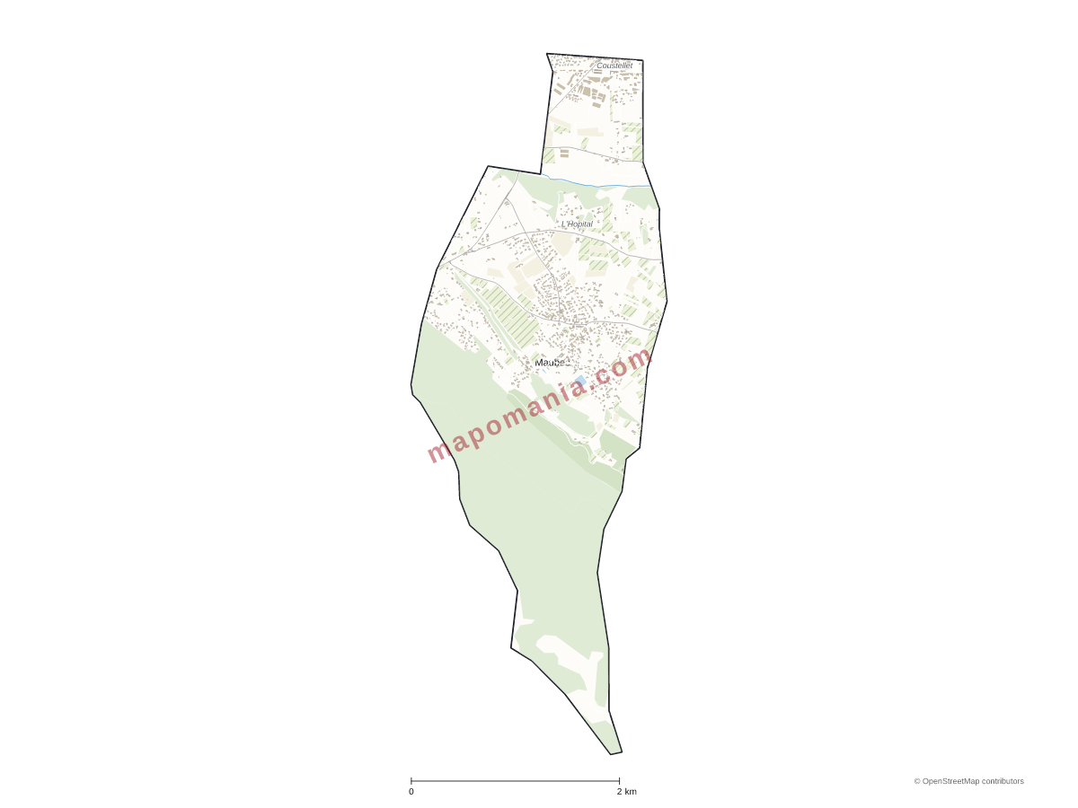 Carte de Maubec à personnaliser