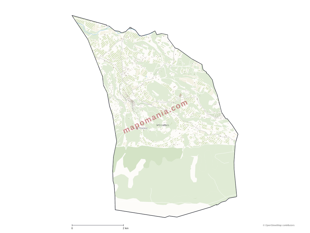 Carte de Ménerbes à personnaliser