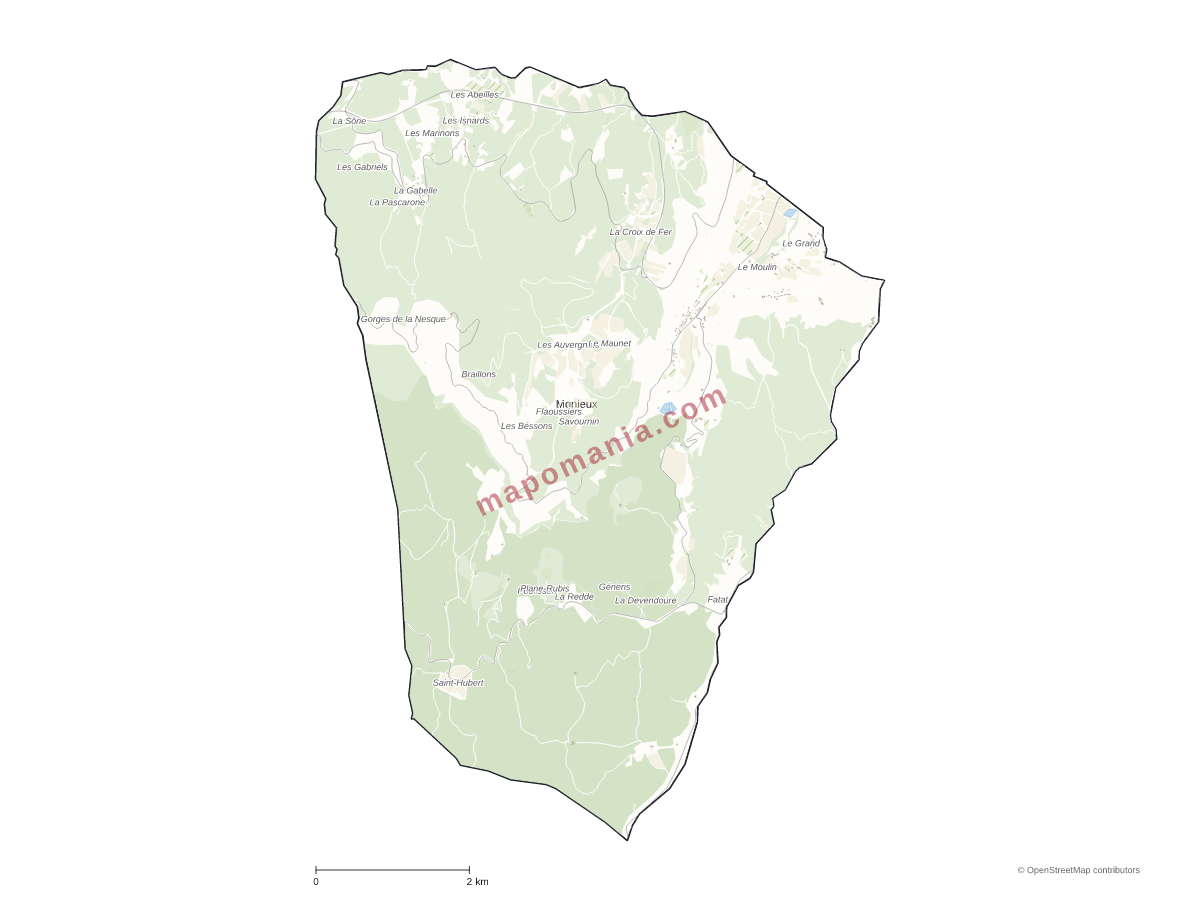 Carte de Monieux à personnaliser