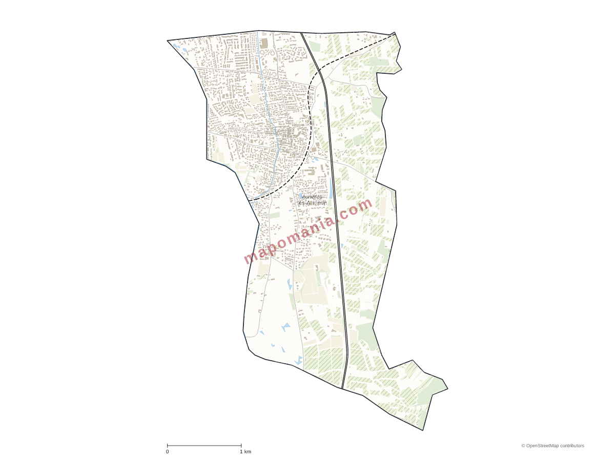 Carte de Morières-lès-Avignon à personnaliser