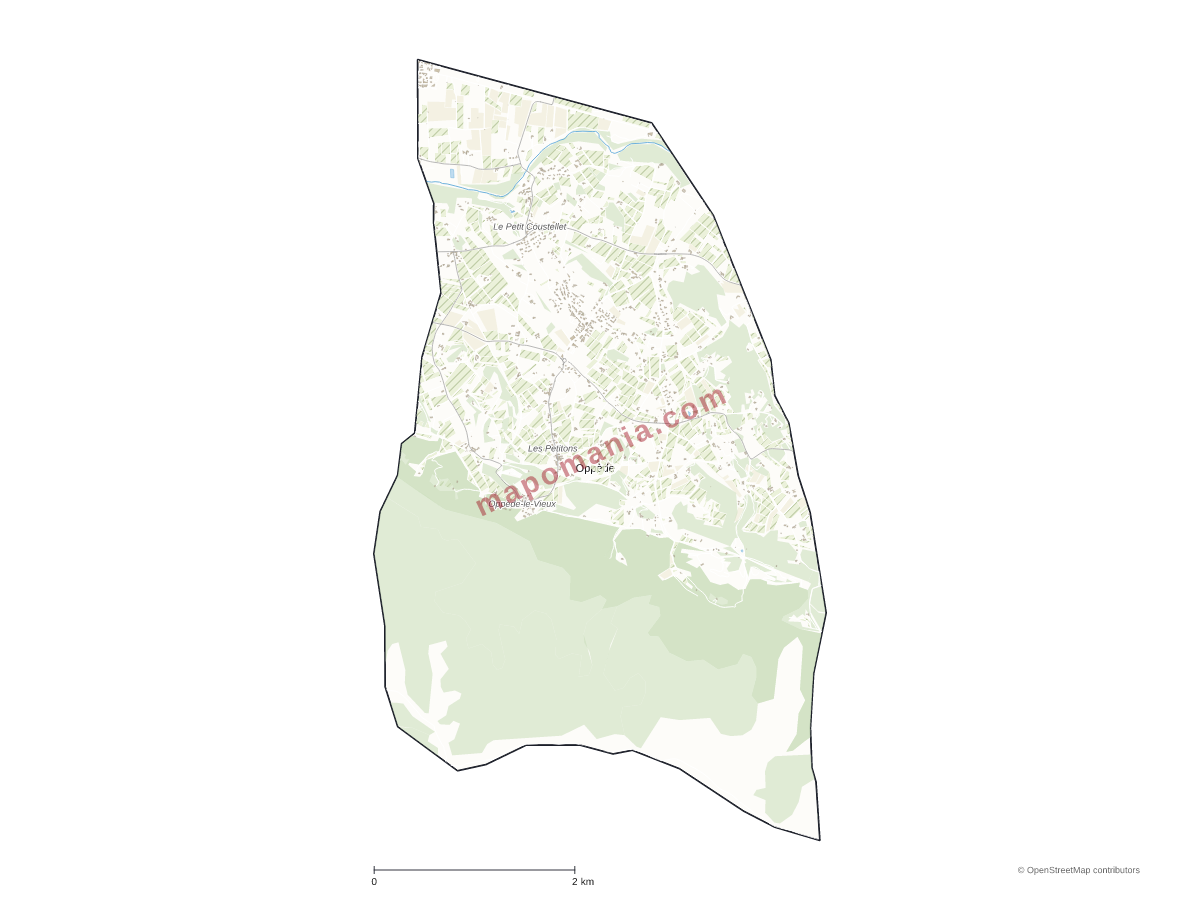 Carte de Oppède à personnaliser