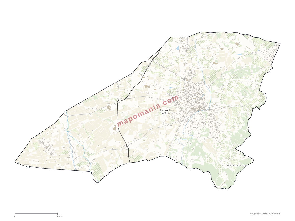 Carte de Pernes-les-Fontaines à personnaliser