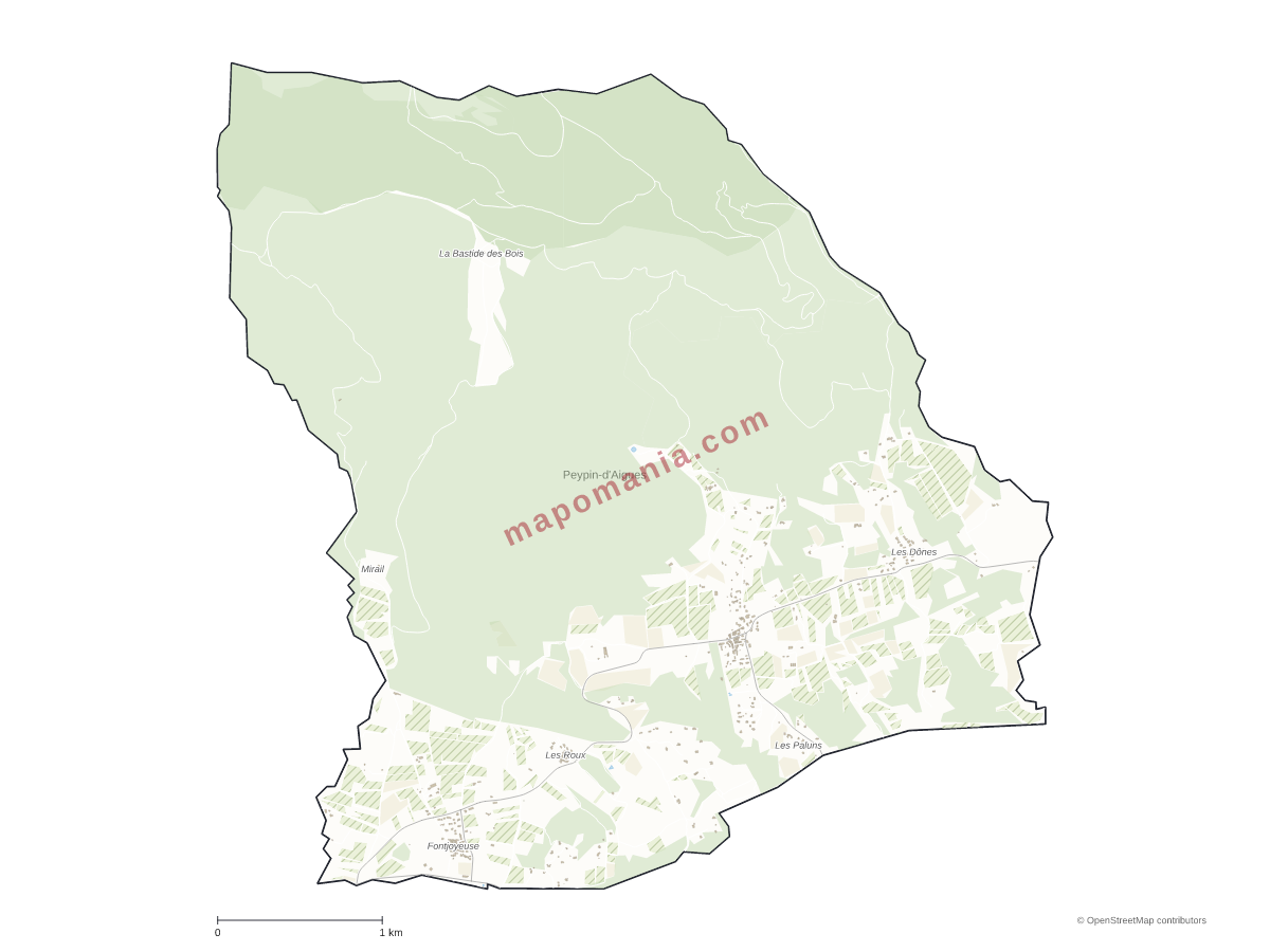 Carte de Peypin-d'Aigues à personnaliser
