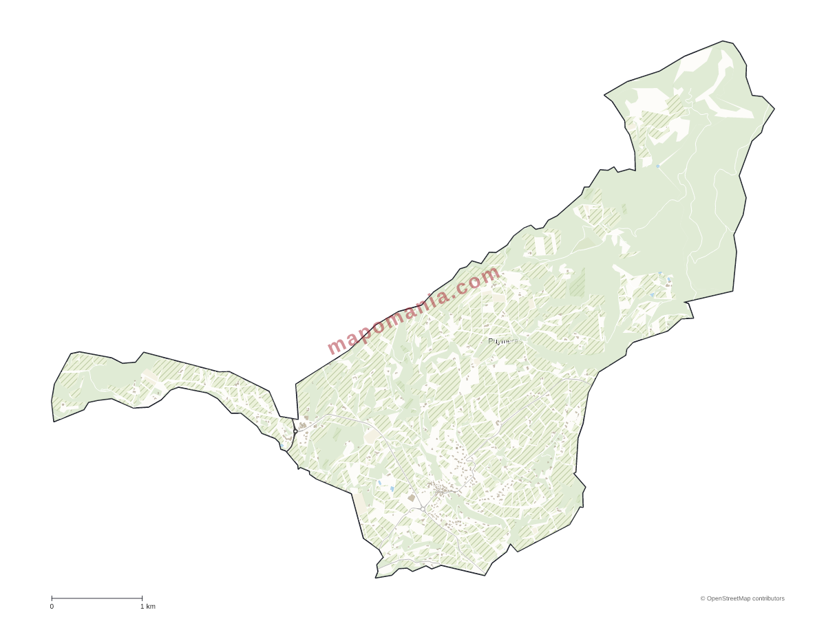 Carte de Puyméras à personnaliser