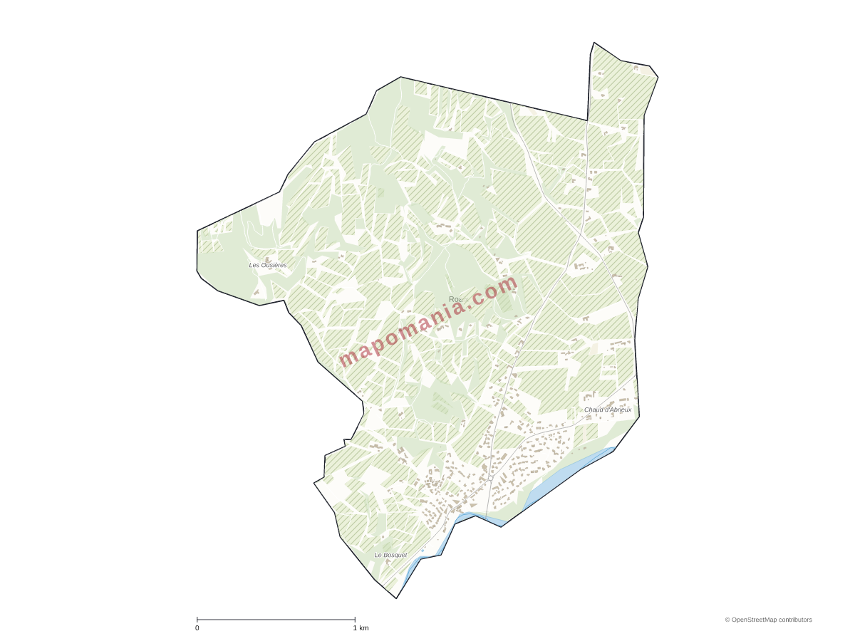Carte de Roaix à personnaliser